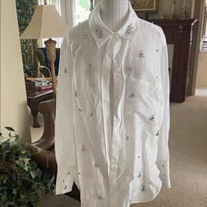 Embellished White womens Shirt